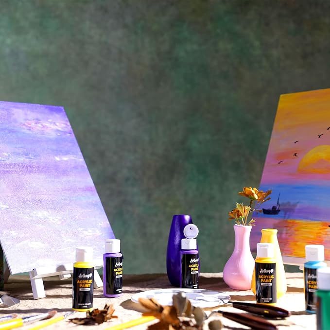 Artkey Acrylic Paint Set, 16 Colors 2 oz/59 ml Acrylic Paint Kit - Image 7