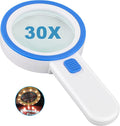 Magnifying Glass with 12 LED Lights, Double Glass Lens Handheld Illuminated by Unknown