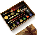 Joyeee Red Feather Pen and Ink Set, Vintage Pen & Sealing Wax Stamp Set by Joyeee
