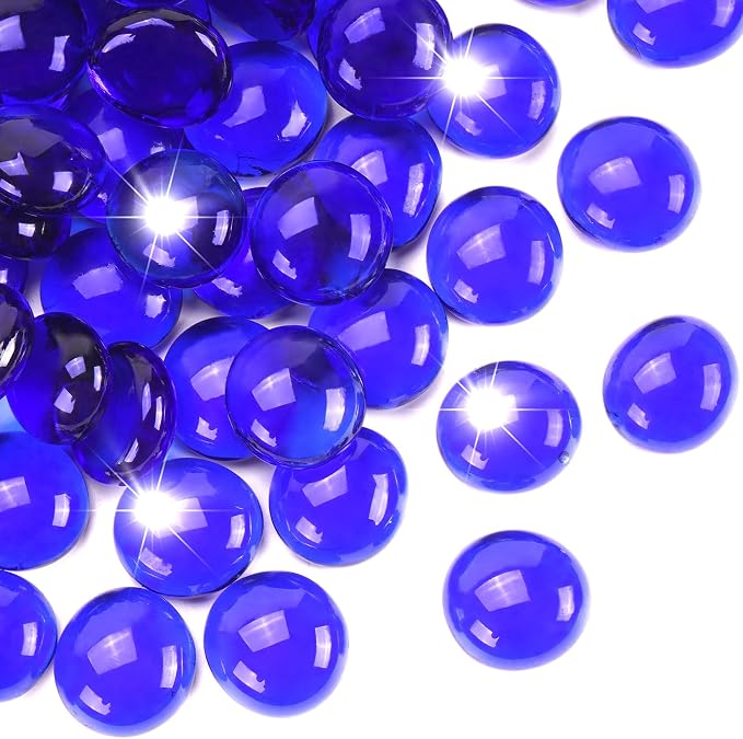1LB Cobalt Blue Flat Glass Marbles by RUOJAS
