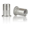 Rivet Nut Installation Tool Set Flat Head Rivnut Threaded Insert Nut Kit SAE & Metric for Metal Heavy Duty Zinc Plated Nutsert (3/8-16(Rivet Nut-30pcs, Stainless))