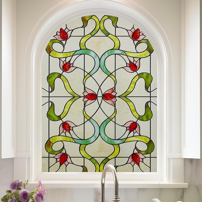 Decorative Window Privacy Film for Bathroom, Front Door by ADDHERES