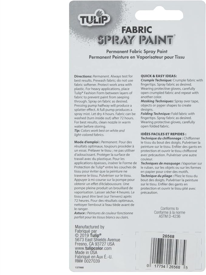 Tulip Fabric Paint, Permanent Spray on Paint, 4 fl oz Black Asphalt - Image 3