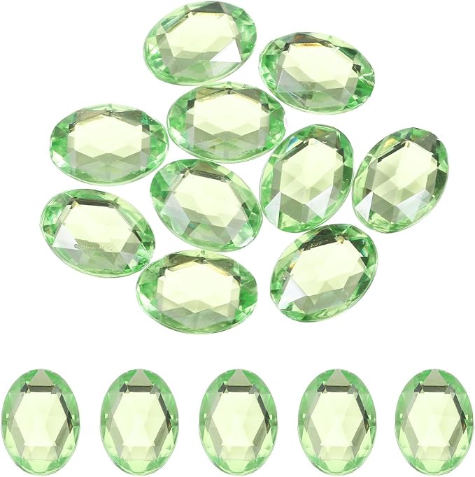 MECCANIXITY 10Pcs Acrylic Oval Gems 30x40 mm Flat Back Artificial Rhinestones by MECCANIXITY