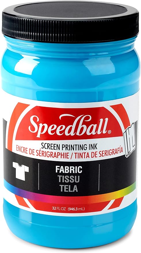 Special Fabric Screen Printing Ink Colour: Peacock Blue, 32 oz by SpeedballArt