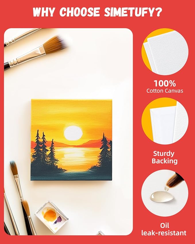 Simetufy 72 Pcs 4x4inch Mini Canvas Boards - Image 6