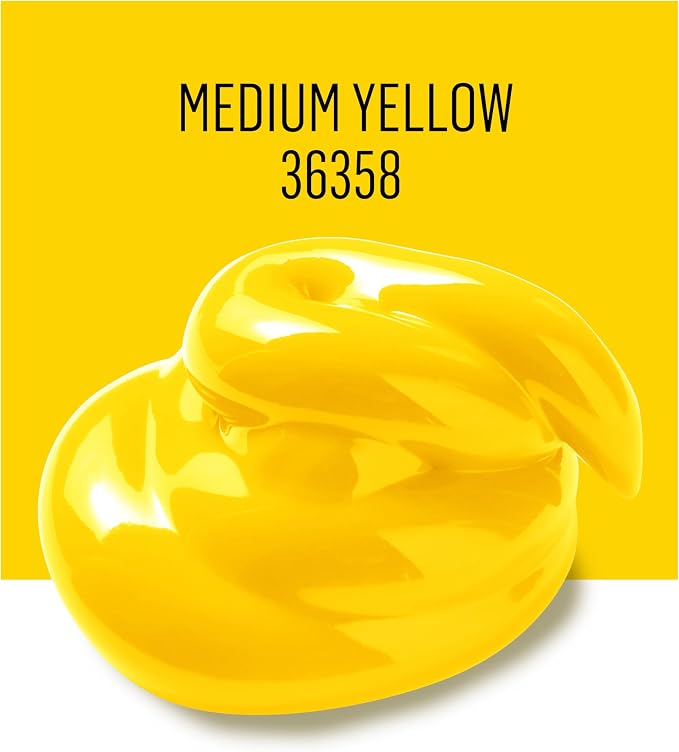FolkArt Acrylic Craft Paints, Medium Yellow 16 fl oz Premium Matte Finish Paint - Image 3