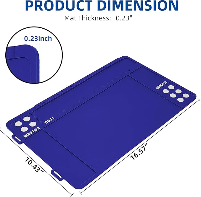 Gun Cleaning Mat, Premium Magnetic Pad With Organizer Parts Tray, Anti-Slip Rubberized Pistol Mat, Protective Workbench Mat for Gun Cleaning (16.5"x 10.43")