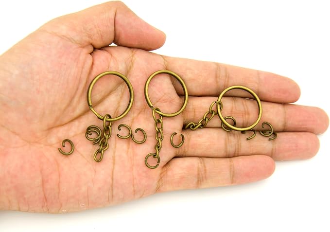 50Sets 1 inch Keychain Rings Bronze Split Round Key Ring - Image 3