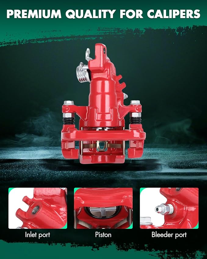 SCITOO Rear Left Brake Caliper With Bracket 19-B2069 Red Compatible For Acura TSX 2004-2008 For Honda For Accord 1998-2007