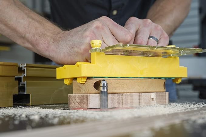 MICROJIG - GRR-RIP BLOCK Smart Push Block for Router Table, Jointer, Band Saws, and Table Saws, Includes 4 Auto-Drop Smart Heels, Extreme Grip, GB-1, Yellow/Green