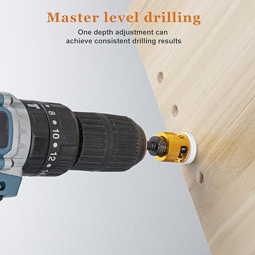5 Pcs Hex Shank Countersink Drill Bit Set with Low Friction Depth Stop, 1/8" 9/64" 5/32" Drill+3/8” 82° Counter-Bore,11/64" 3/16" Drill+ 1/2" 82° Counter Bore,HSS M2 Tapered Bits (Yellow)