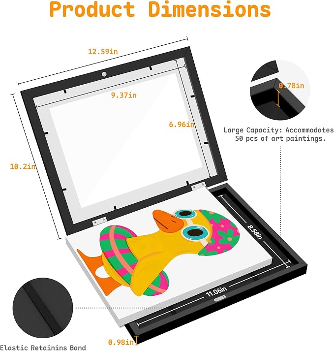 2 Pack Kids Artwork Frames Changeable 8.5 x 11 Inch Children Art Projects - Image 2