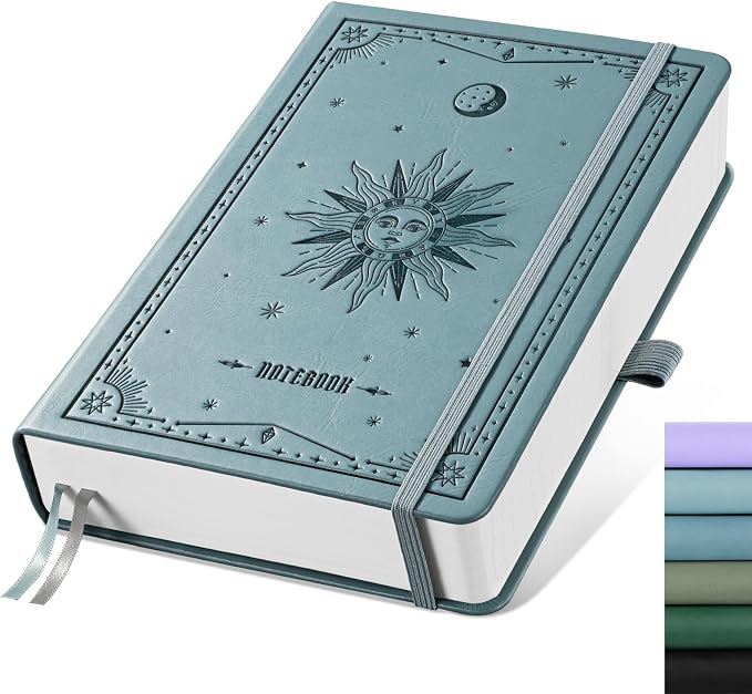 EMSHOI Dotted Journal Notebook, 320 Pages, A5 Size | Leather Hardcover by EMSHOI