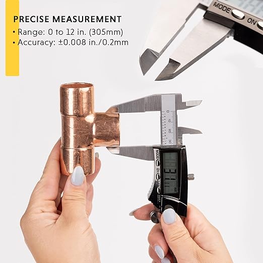 General Tools Digital Caliper 1478 - 8" Caliper Measuring Tool - Stainless Steel Ruler