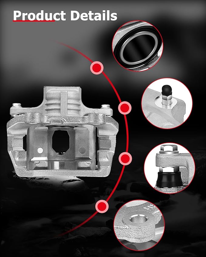 cciyu Rear Left Brake Caliper Assembly w/Bracket 18B4804 For Buick 2004-2007,For Chevy 2002-2009,For GMC 2002-2009,For Isuzu 2003-2008,For Oldsmobile 2002-2004,For Saab 2005-2009