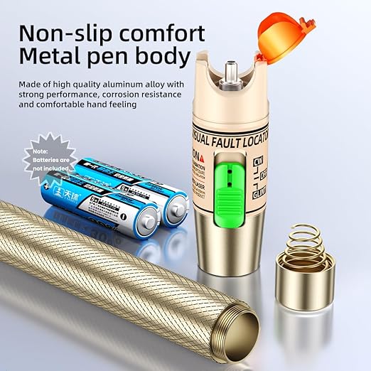 Visual Fault Locator, 30-50KM Fiber Optic Cable Tester Meter VFL Red Light Pen Light Source Testers