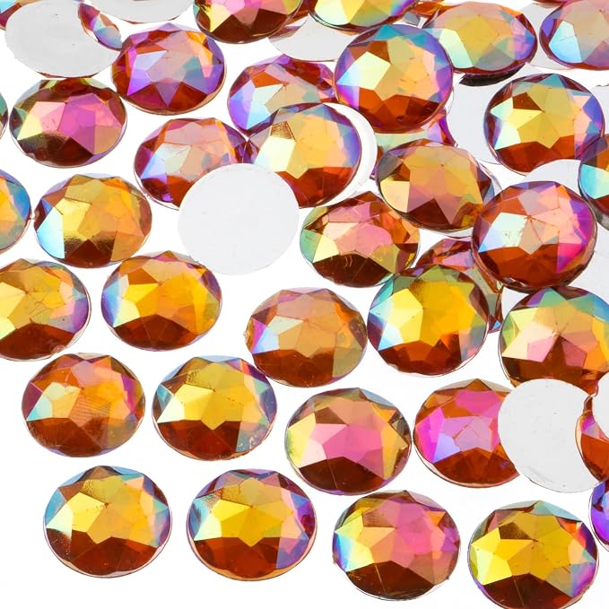 John Bead 200 Pieces 16mm, Acrylic Round Flat Back Rhinestones by JohnBead