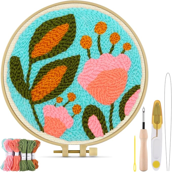 TINDTOP Punch Needle Kits, Tulip Punch Embroidery Kits by TINDTOP