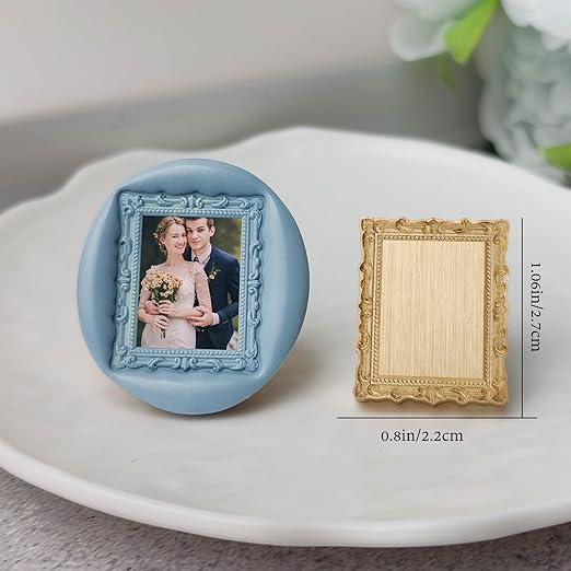 Frame Wax Seal Stamp, 3D Embossed Relief Carving Brass Head and Wood Handle - Image 2