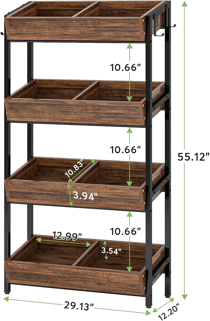 Tribesigns 4-Tier Retail Snack Display Shelf, Snack Rack Display Stand - Image 2