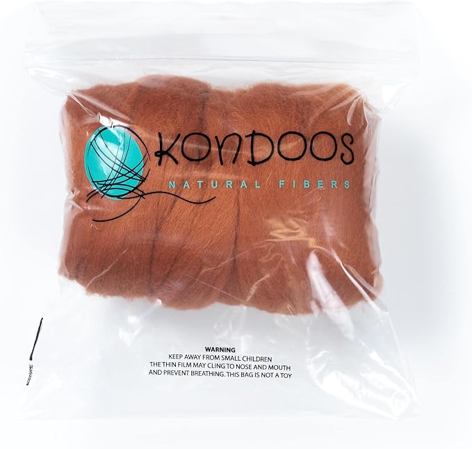 Kondoos Colored Natural Wool roving, 8 OZ. Best Wool - Image 3