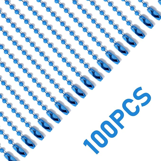 Lemonkey 100Pcs Ball Beads Chains Bulk, 4 Inch Dog Tag Metal Small Chains - Image 4
