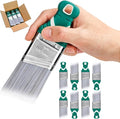 9 Pack 2" Angled Paint Brush Set, Synthetic Bristles, Rubber Short Handle | by Pinstone