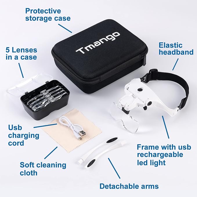 Magnifying Glasses with Light for Close Work, Storage Case | Rechargeable and - Image 6