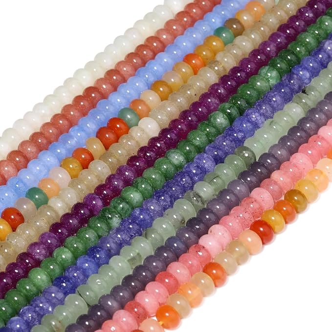 Songxi 5x8mm Natural Golden Silk Jade Stone Rondelle Beads, Gemstone - Image 9