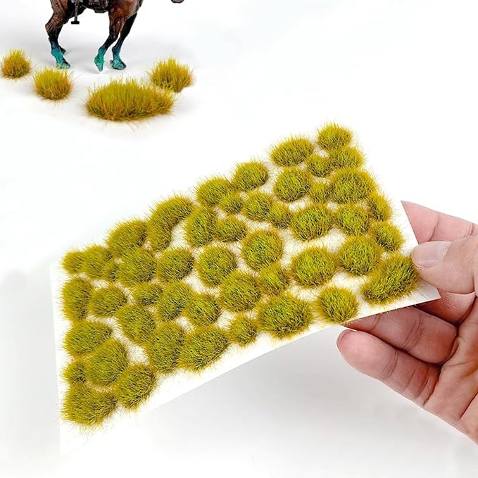 Woohome 78 PCS Model Grass Tufts 2 Size Static Grass Tuft Yellow Miniature - Image 2