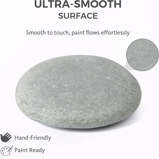 ROCART 12 PCS Extra Large 4.15-5.30" Smooth Natural River Rocks - Image 2