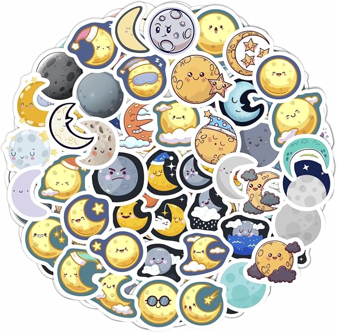 BulbaCraft 100Pcs Moon Stickers by BulbaCraft