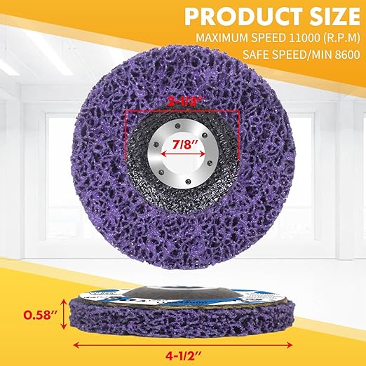 5 x Stripping Wheel for Angle Grinder Strip Disc Paint Stripping Disc Sanding Disc Abrasive Wheels & Discs, Paint Metal Rust Remover Stripper Tool (4-1/2'' x 7/8'')