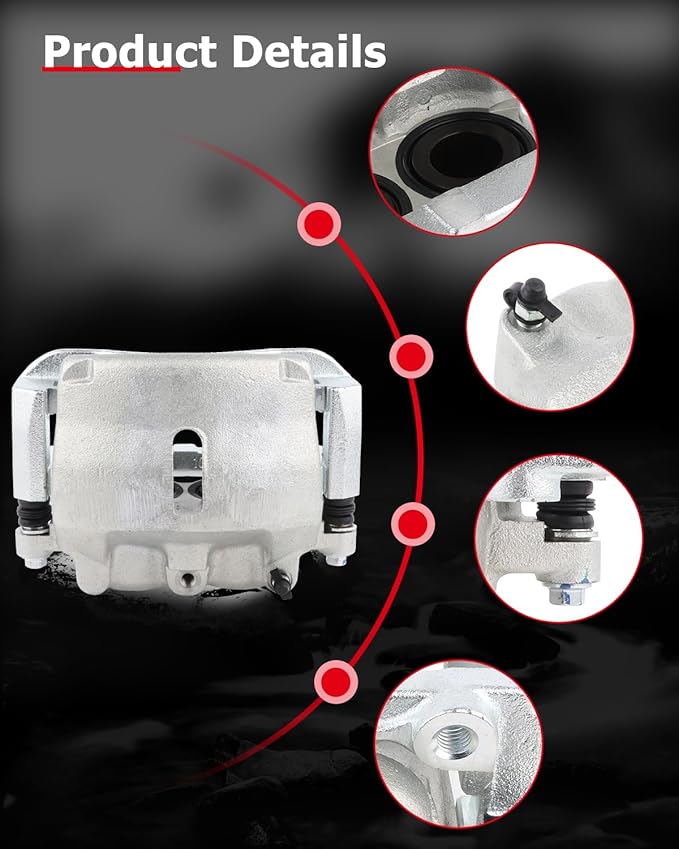 cciyu Front Left & Right Brake Calipers Assembly w/Bracket 18-B4975 18-B4974 For Ford For F-150 2005-2008,For Ford For Lobo 2005-2008,For Lincoln For Mark LT 2006-2008