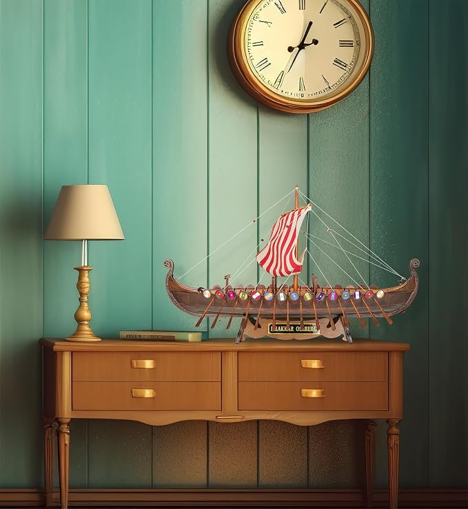 SAILINGSTORY Wooden Viking Ship Model Drakkar Oseberg Longship Model | - Image 6