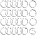Round Carabiner Clip Bulk 20pcs 1.3 Inch Silver Circle Carabiner Key Ring Clips by Cmidy