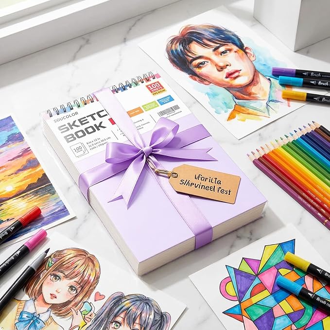 Soucolor Sketch Book 9" x 12", 2 Pack School Art Supplies Gifts - Image 8
