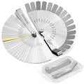 2Pcs High-Precision Feeler Gauge Set - 32-Blade Straight and 16-Blade Offset Filler Gauge, Dual Marked SAE & Metric Feeler Gauges for Valves, Spark Plug, Engine