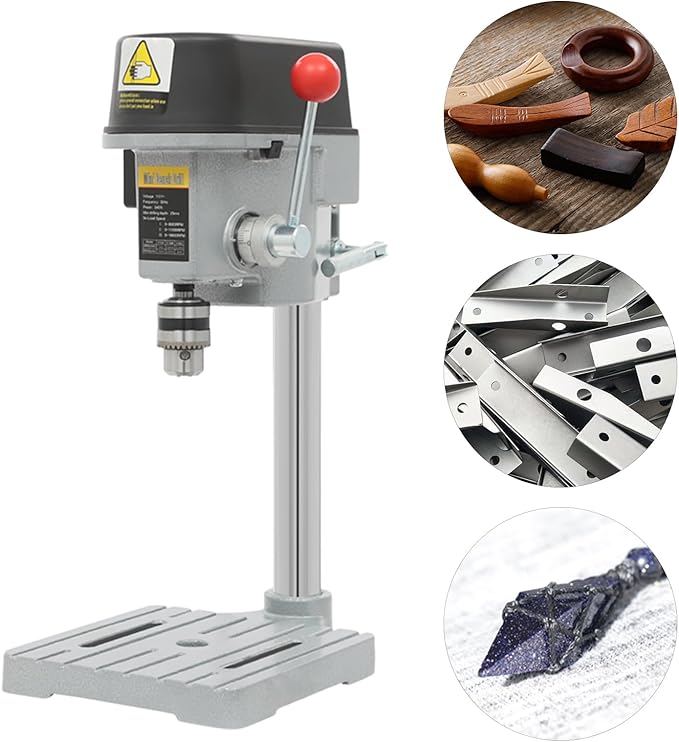 340W Bench Drill Press 3 Adjustable Speed Tabletop Drilling Machine Mini Precision Benchtop for Metal Wooden Jewelry DIY and Crafts Projects