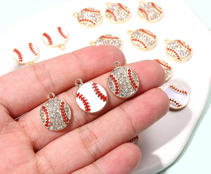 20PCS Sports Charms Enamel Basketball Baseball Pendant Charms - Image 5