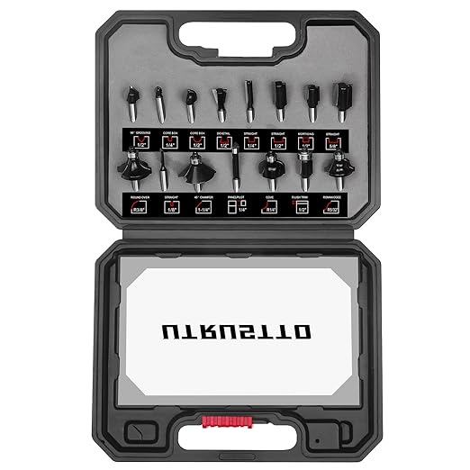 Router Bits 1/4 Inch Shank 15 Pieces, Tungsten Carbide 1/4" Router Bit Set, for Professional and Beginners Carpenter