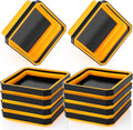Barydat 10 Pcs Magnetic Tool Tray Collapsible Foldable Parts Trays Set Magnetic Screw Tray Magnetic Parts Bowl Square Silicone Magnetic Tool for Bolts Nuts Washers Pins Screw Parts (Orange)