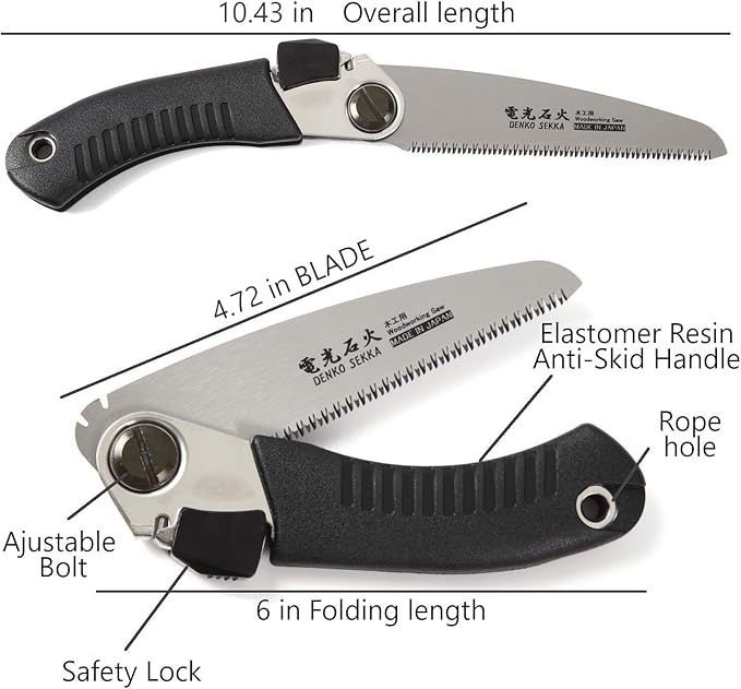 Japanese Pull Saw for Woodworking and Wood Craftsmanship, Long Handle with Precision Blade and Cutting Power, Heavy Duty Steel, Angled Positioning