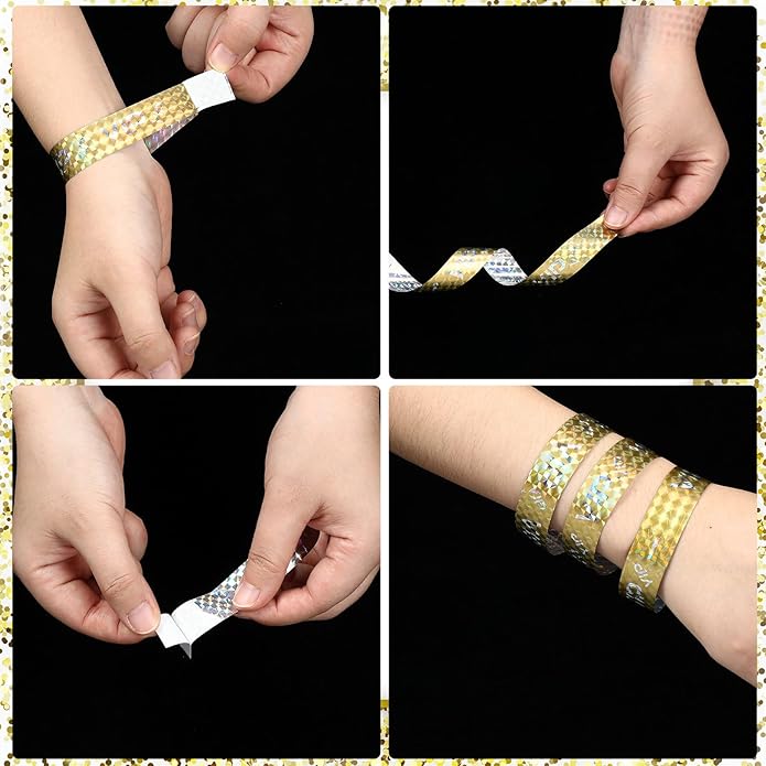 Teling 500 Pack VIP Plastic Wristbands Bracelets Party for Events VIP Custom Wristbands Plastic Bracelets Tear proof Waterproof Wrist Bands Arm Bands for Events Concerts