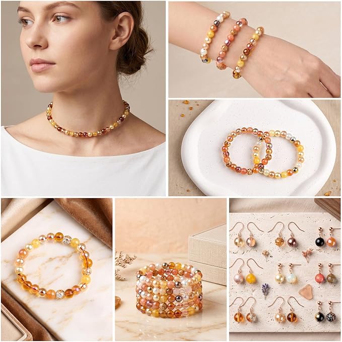 DUQGUHO 8mm Champagne Gold Beads - Image 5
