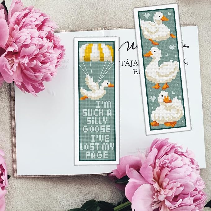 INFUNLY 6PCS Duck Cross Stitch Bookmark Kit - Image 6