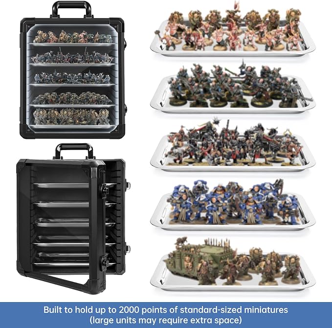 WELIDAY Miniatures Storage Case Miniatures Transport Case Aluminum Alloy Frame - Image 6