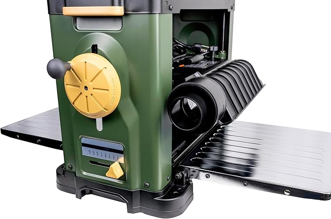 40600H 13-Inch Spiral Cutterhead Benchtop Planer with 26 Tungsten Carbide Inserts, Single Speed Feed Rate, Snipe Minimizer, and Board Return Rollers (13-Inch Single Speed)