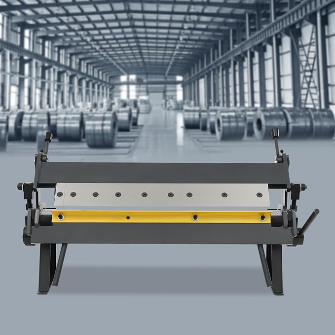 24" Box and Pan Brake W-2420A Sheet Metal Brake 0-135° Metal Steel Bender 20 Gauge Mild Steel Pan and Box Brake with Adjustable Removable Fingers Pan Box Brake for Metal Bending